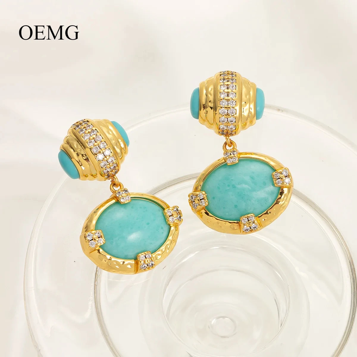 Turquoise Temperament Retro Niche High-grade Sense Light Luxury Earrings