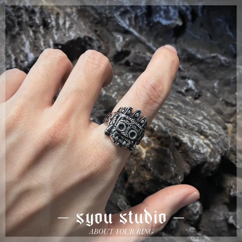Mexico Rain God Rings Stainless Steel Faith Ring For Men Unisex Gift For Womens Jewelry Gothic Punk Fashion Bikers Wholesale