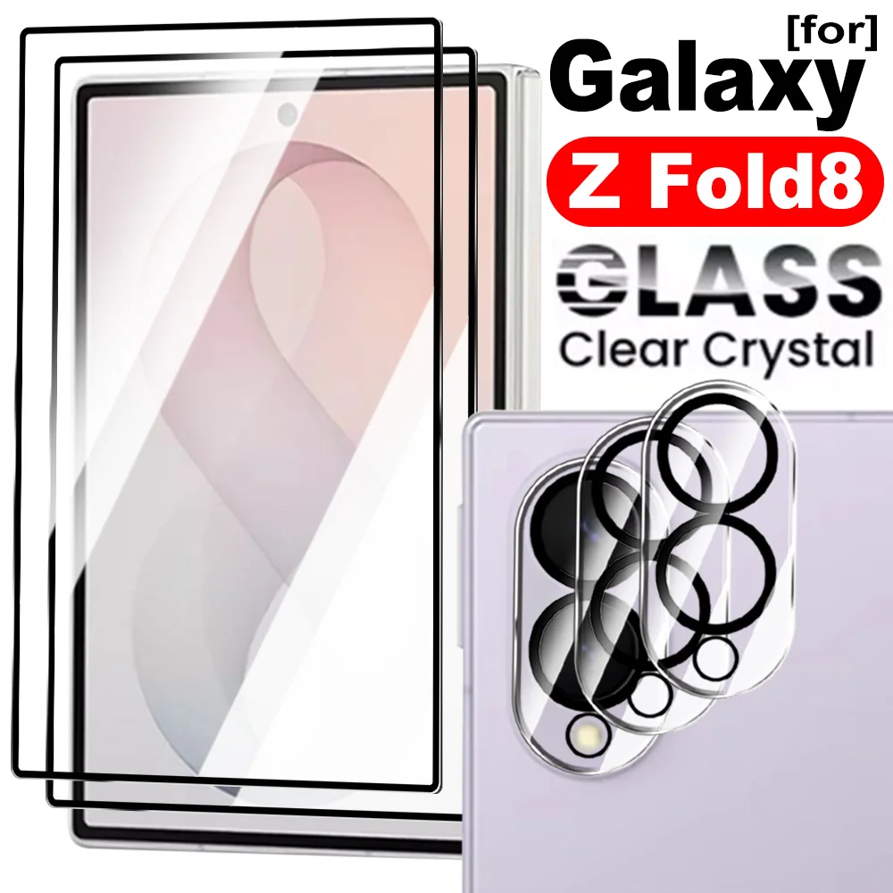 For Samsung Galaxy Z Fold 8 Wide 6in1 HD Tempered Glass Films Anti-scratch Protective Film with Camera HD Lens Film for Z Fold 8