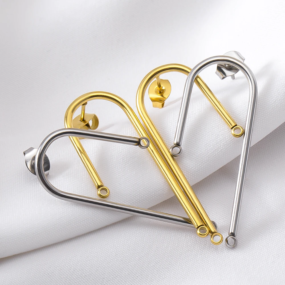 5Pair Stainless Steel Ear Wire Long Stick Post Hooks Earplug Connector Tassel DIY Jewelry Handmade Earrings Accessories Findings