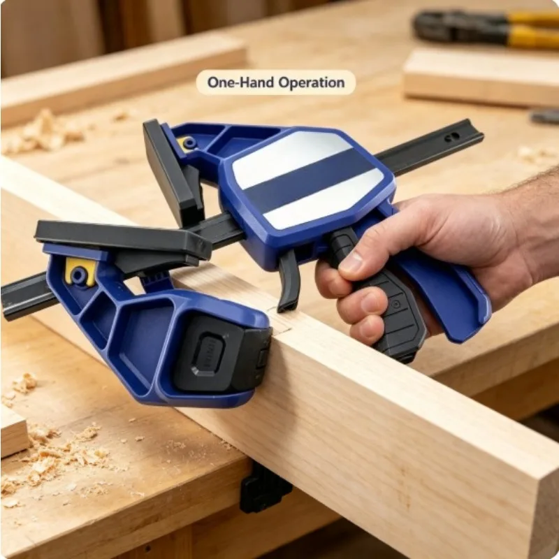 QuickGrip One Hand Bar Clamp Spreader,  Pad Woodworking Trigger Clamp for Furniture Repair Assembly