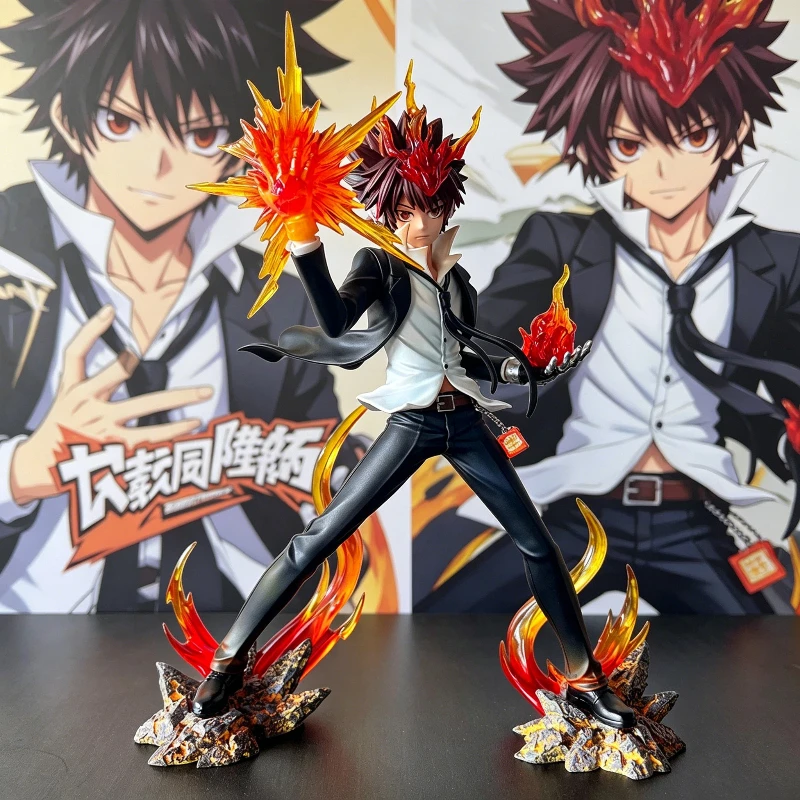 Figura de acción de 28 cm de Katekyo Hitman Reborn Tsunayoshi Sawada con efectos de llama de la voluntad a la muerte, estatua de anime de Vongola, modelo, adorno, juguete, regalo