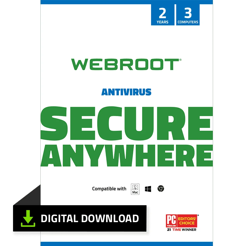 

Webroot антивирусное программное обеспечение для 3 устройств, 2-летняя Подписка-Windows/MacOS [цифровая загрузка]