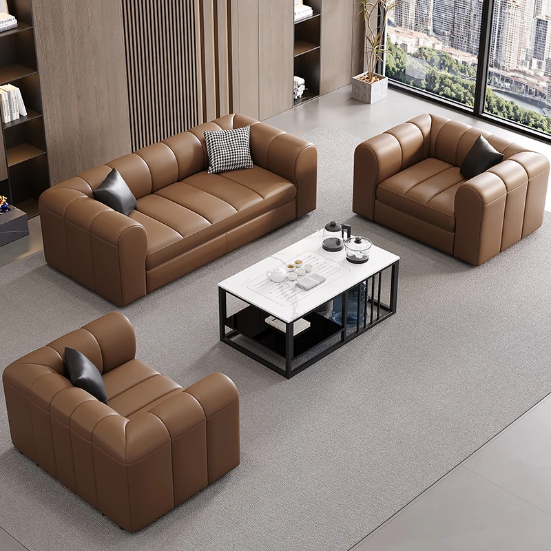 

Офисный диван, элитный деловой конференц-босс, прием на три человека, современный простой кунг-фу, чайный столик, комбинированный набор
