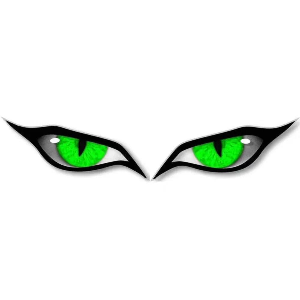 2 Pcs VINYL 3D Stereo Eyes Stickers Waterproof Cat Eyes Design Car Decoration Stickers Strong Reflective