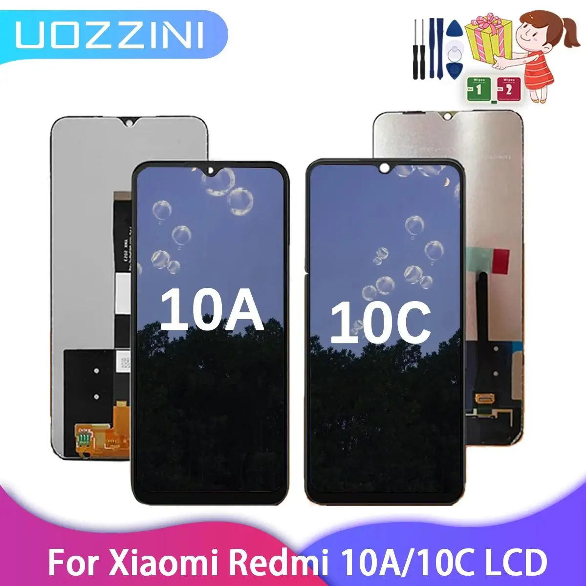 For Xiaomi Redmi 10A 10C 220333QAG 220333QNY 220233L2I 220233L2G LCD NO/With Frame Display LCD Touch Screen Assembly