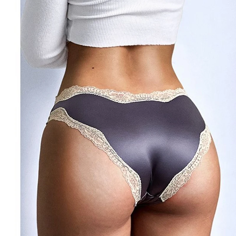 French Thong Sexy Lace Hollowed Pink LETTER Transparent T Underpants Rhinestone Sexy Lingerie Summer Romantic Fashionable SILK
