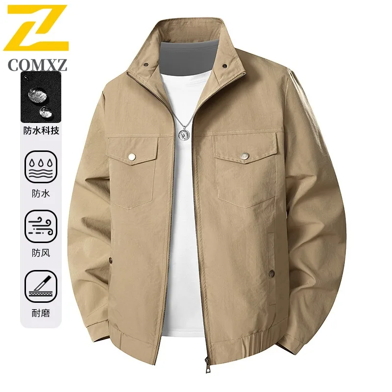 

COMXZ, мужская одежда большого размера, осенне-зимняя новая ветрозащитная водонепроницаемая универсальная модная повседневная уличная деловая куртка высокого качества