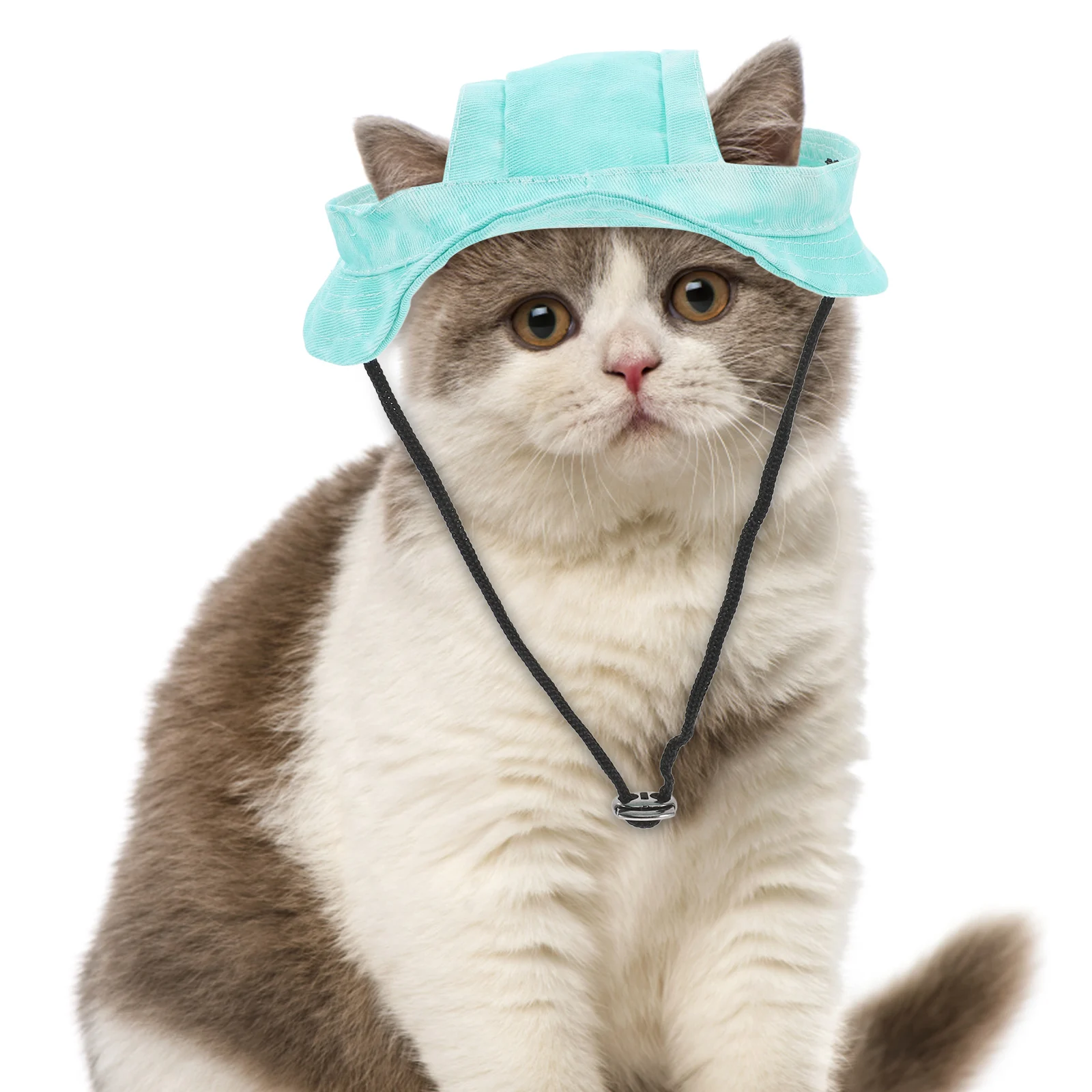 

Pet Sun Protection Hats for Dogs Cats Adjustable Summer Sport Hat Ear Holes Dog Bucket Hat Birthday Polyester Cat Baseball Cap