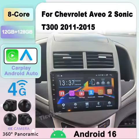 Car Radio Android 16 CarPlay For Chevrolet Aveo 2 Sonic T300 2011-2015 Car Radio Multimedia Player Navigation GPS 2 din 2din