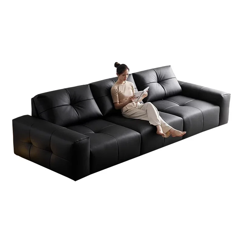 

Italian minimalist small apartment adjustable backrest large sitting deep sofa