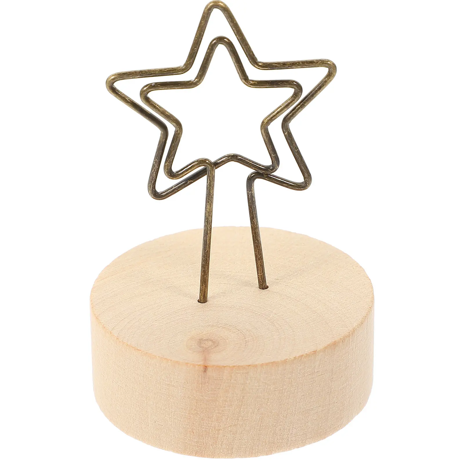 10Pcs Tabletop Memo Clip Stand Iron Wood Note Clip Holder Multi Function Picture Clips for Desk Jarrones Decorativos Para