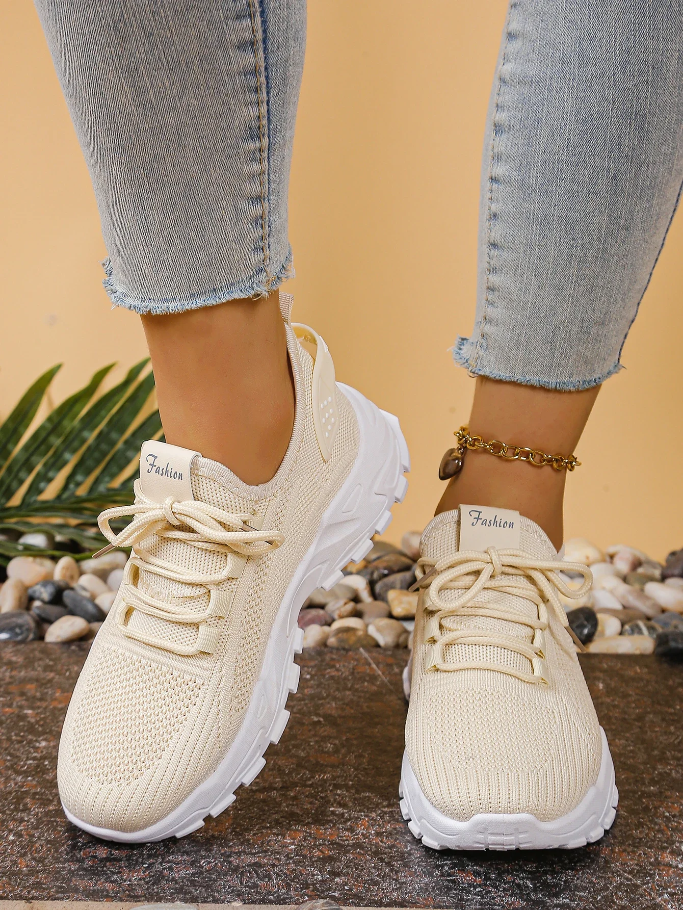 Atmungsaktive Strick-Sneaker, Modische, Bequeme, Rutschfeste Schuhe mit Weicher Sohle für Damen, Outdoor-Wanderschuhe, Kostenloser Versand – Detail 16