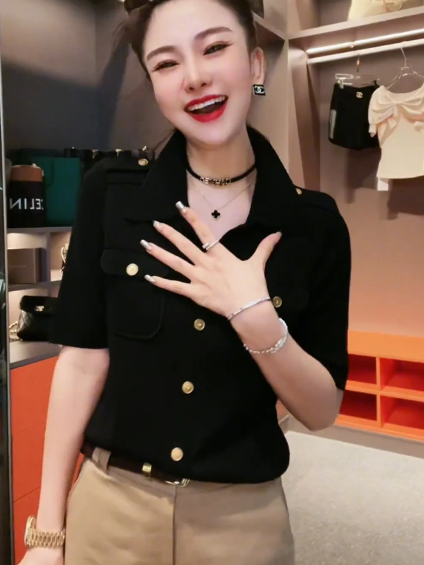 

Versatile Color Single Button ort Sve Knitted Cardigan Casual Summer High End Women's Faion Slimming Sle