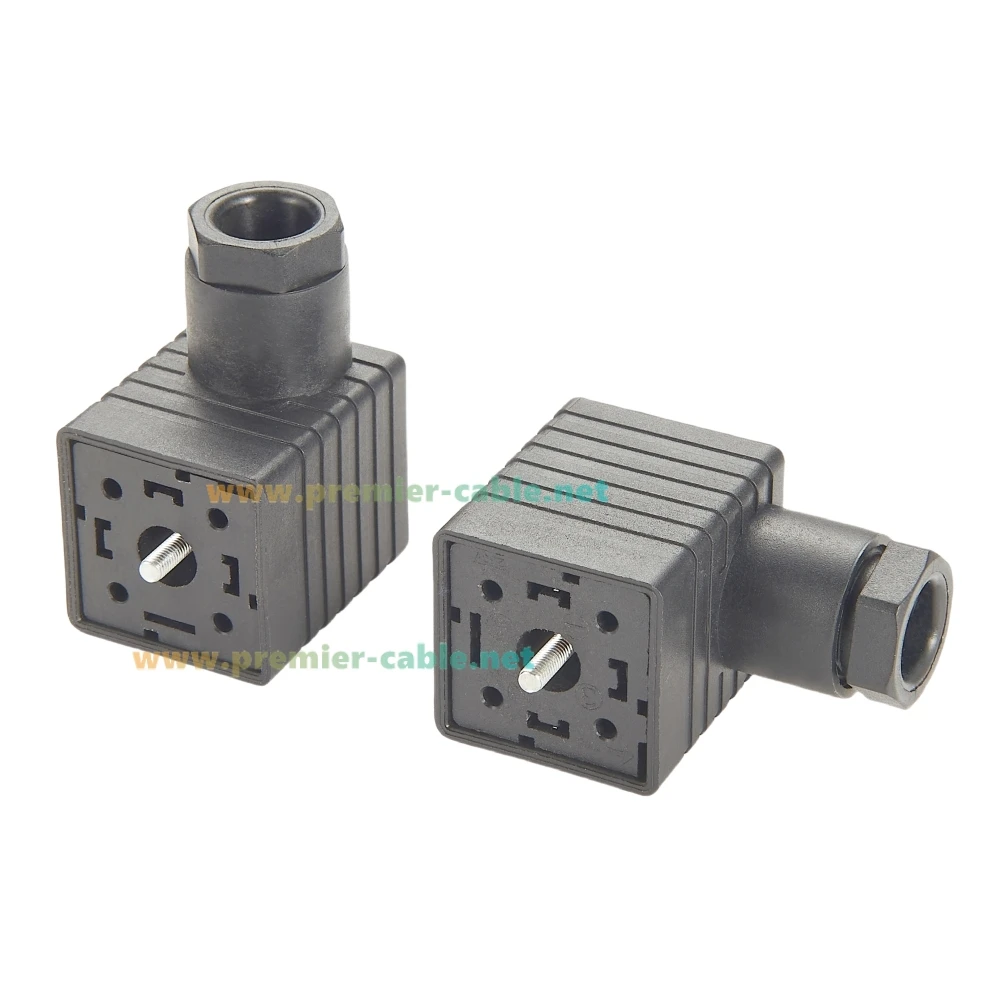 Conector de válvula solenoide DIN 43650 forma A Conector acoplable de campo de válvula DIN para Compatible con neumáticos hidráulicos Hirschmann