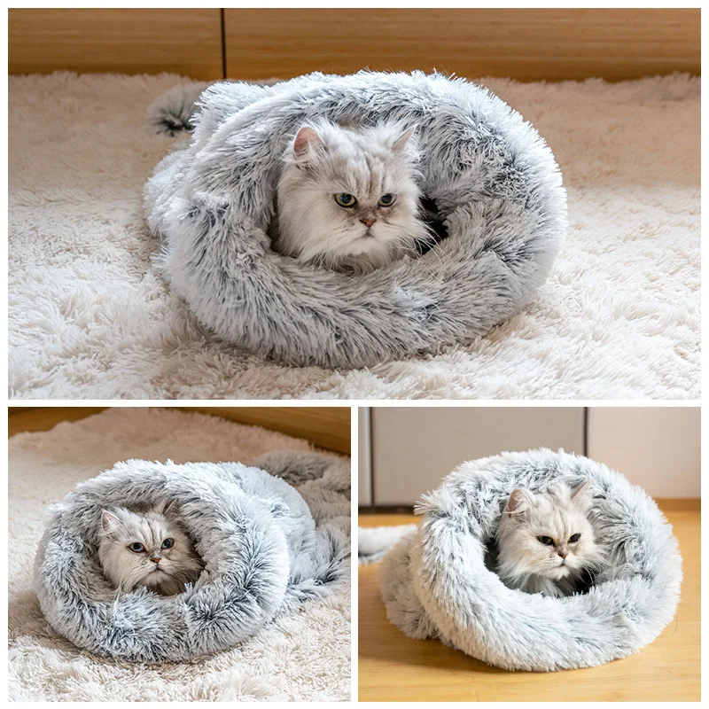 

Winter Plush Pet Sleeping Bag Windproof Closed Sleeping Bag In Autumn Winter Luxury High-end Comfortable Mattress for Cats Dogs