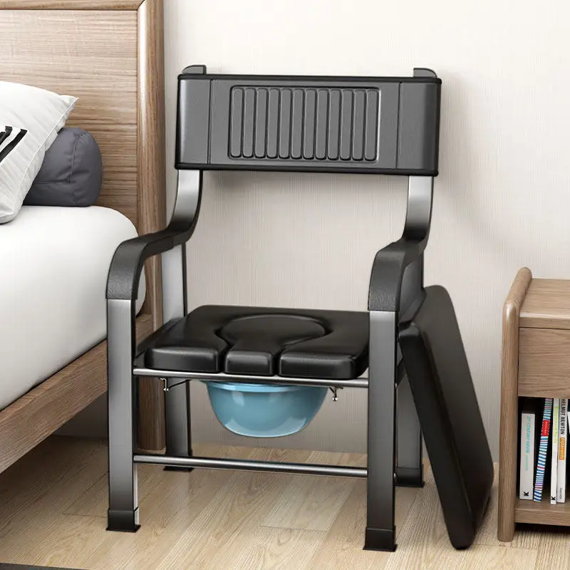 

Кресло-туалет для пожилых людей с кожаной спинкой в стиле дивана, усиленное противоскользящее прикроватное кресло-туалет, расширенные и увеличенные кресла для перемещения