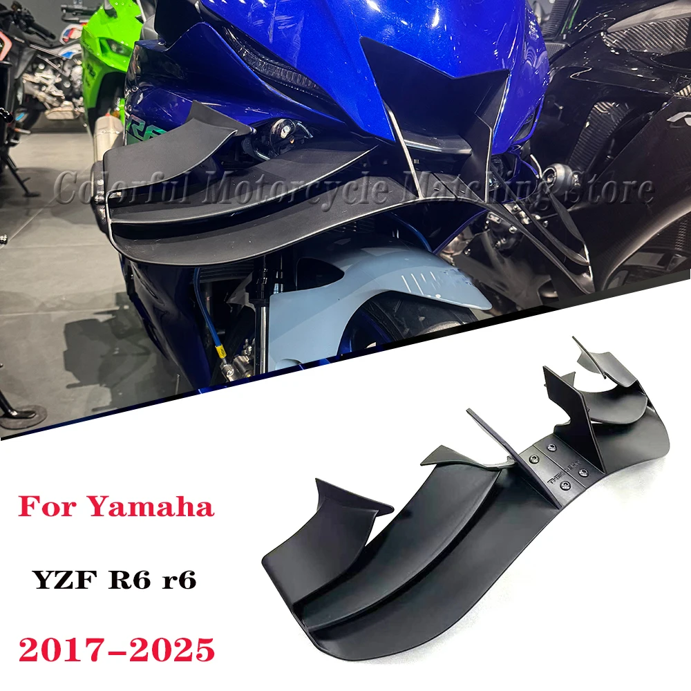 

Motorcycle R6 GP wing Accessories spoiler Aerodynamic For Yamaha YZF R6 2017-2025 fairing Fixed wing Winglet Spoiler