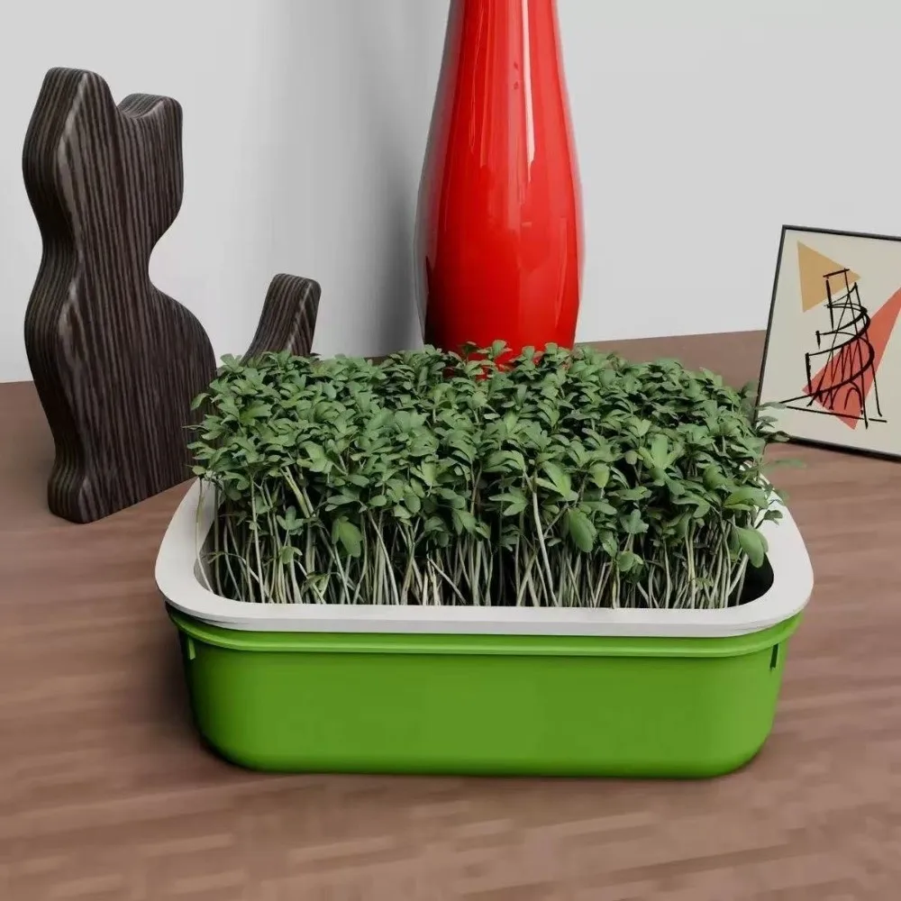 2Pcs Double Layer Germination Tray High Ventilation Plastic Soil-Free Nursery Pots Grid Design Cultivation Pot