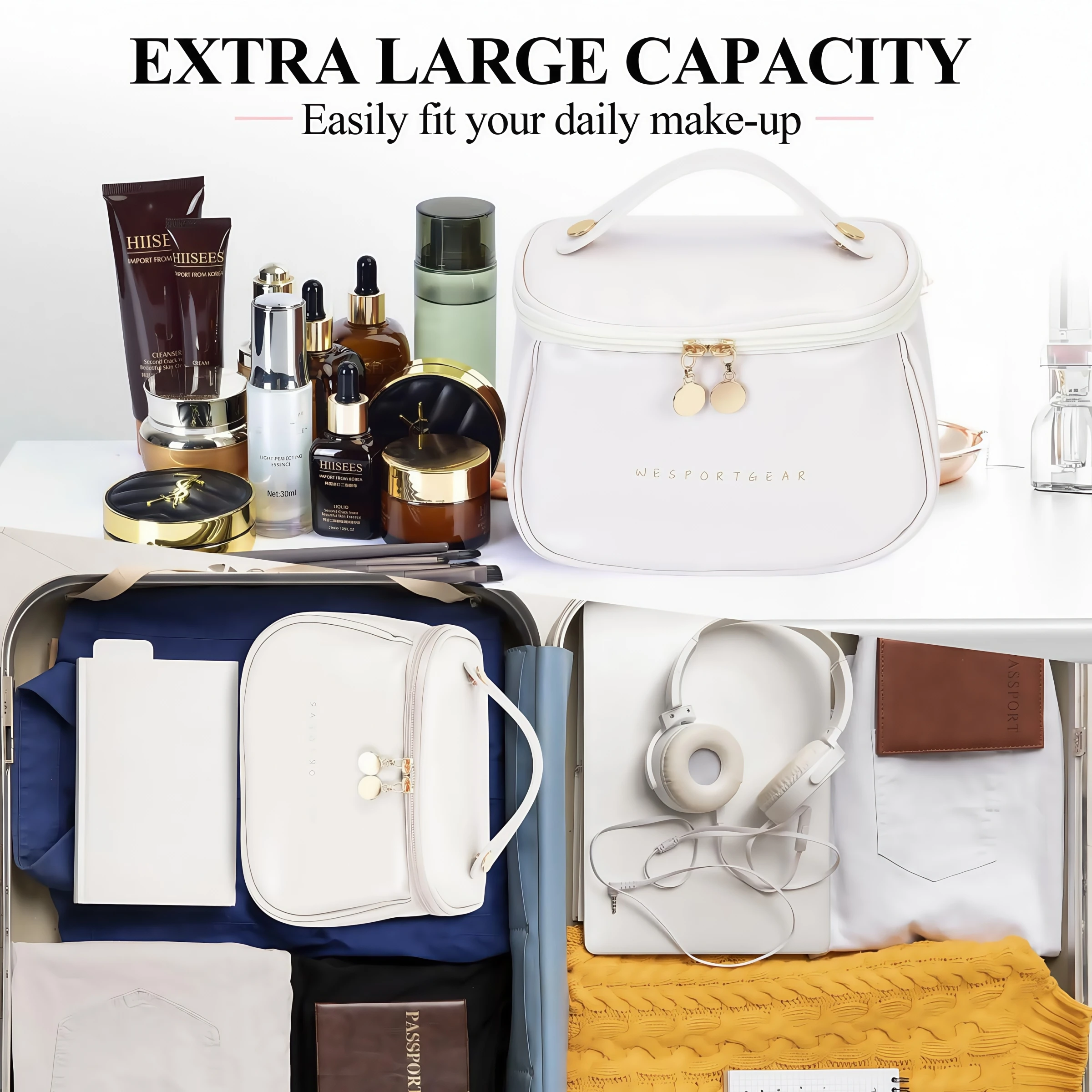 Travel Waterproof Toiletry Bag Portable Cosmetics Bag Large Capacity Multifunctional Storage Essential for Family Travel