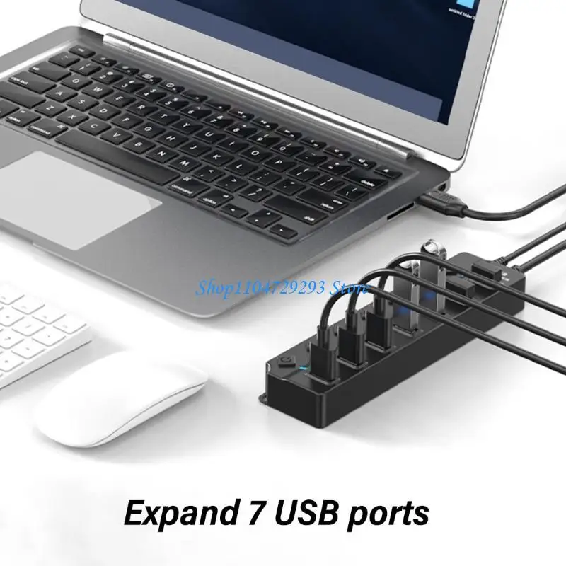 

Y2GD Easy Connectivities USB Hub USB Splitter with 7/4Independent Switches for Laptop
