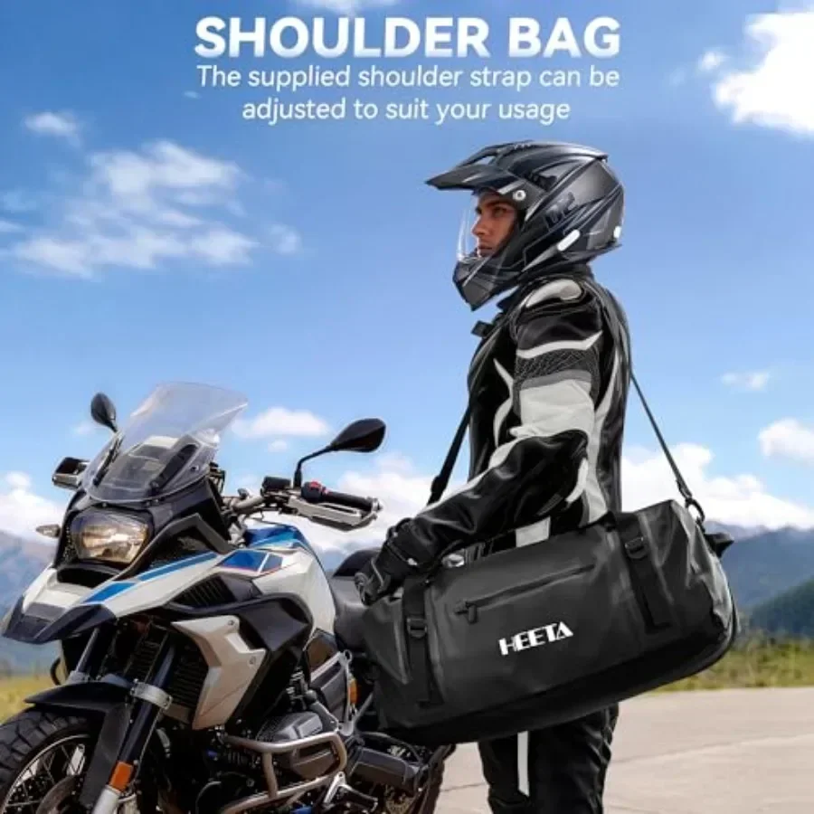 Waterproof Motorcycle Dry Bag, Waterproof Duffel Luggage Travel Bags with Zippered Closure Pocket, Shoulder Straps, Large Space - Image 6