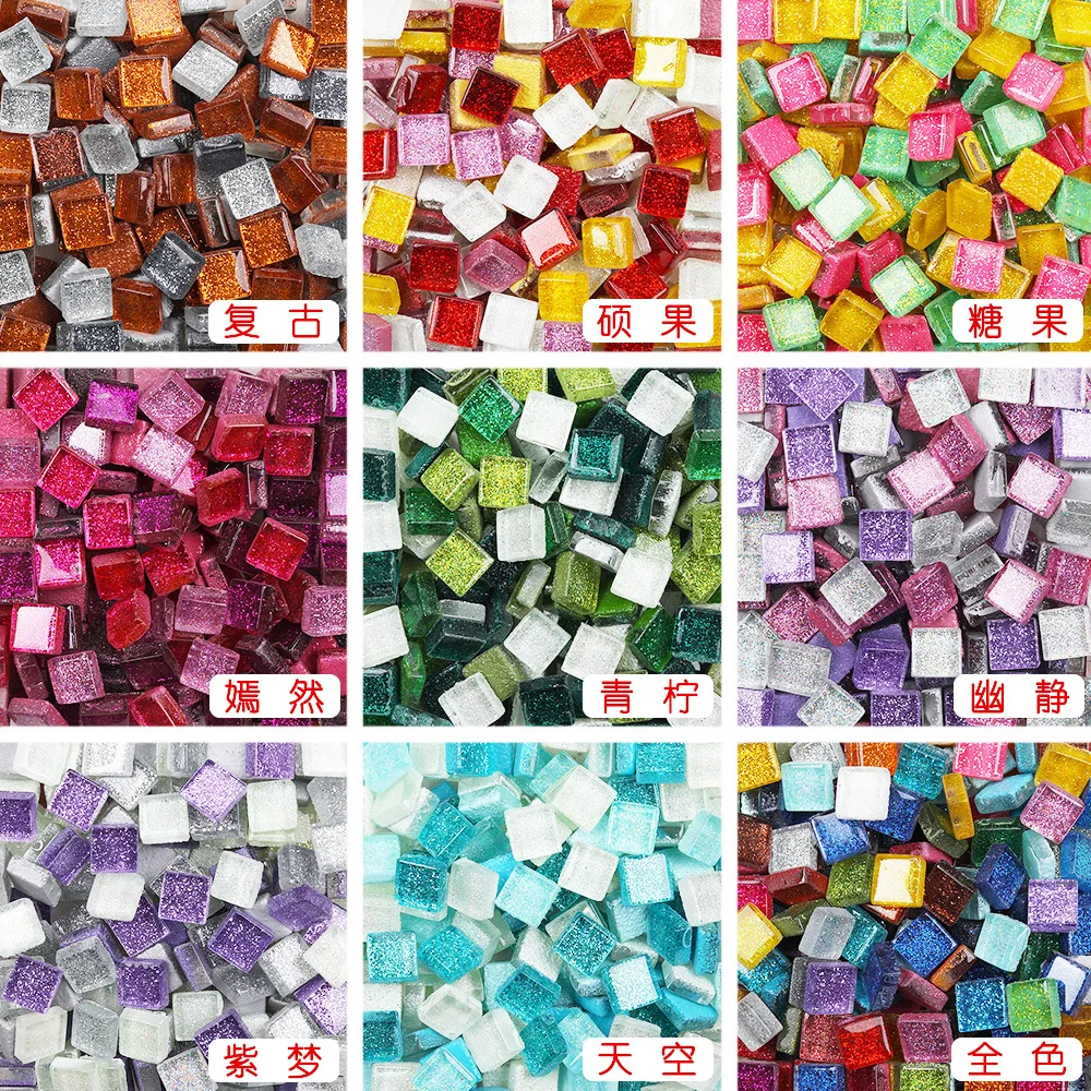 DIY Shiny 1cm Crystal Glass Mosaic  Mosaico Adhesivo Azulejos Self Adhesive Mosaic Tiles Glass Mirror Tile  Bathroom Mosaic 1kg