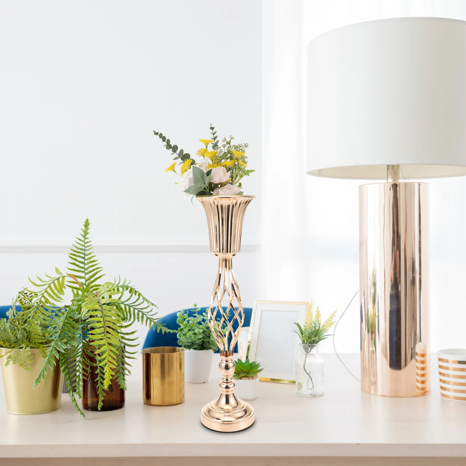 

Sturdy Metal Dried Flower Vase Decorative Home Office Wedding Desk Ornament For Living Room Restaurant Shop Decoration Gift