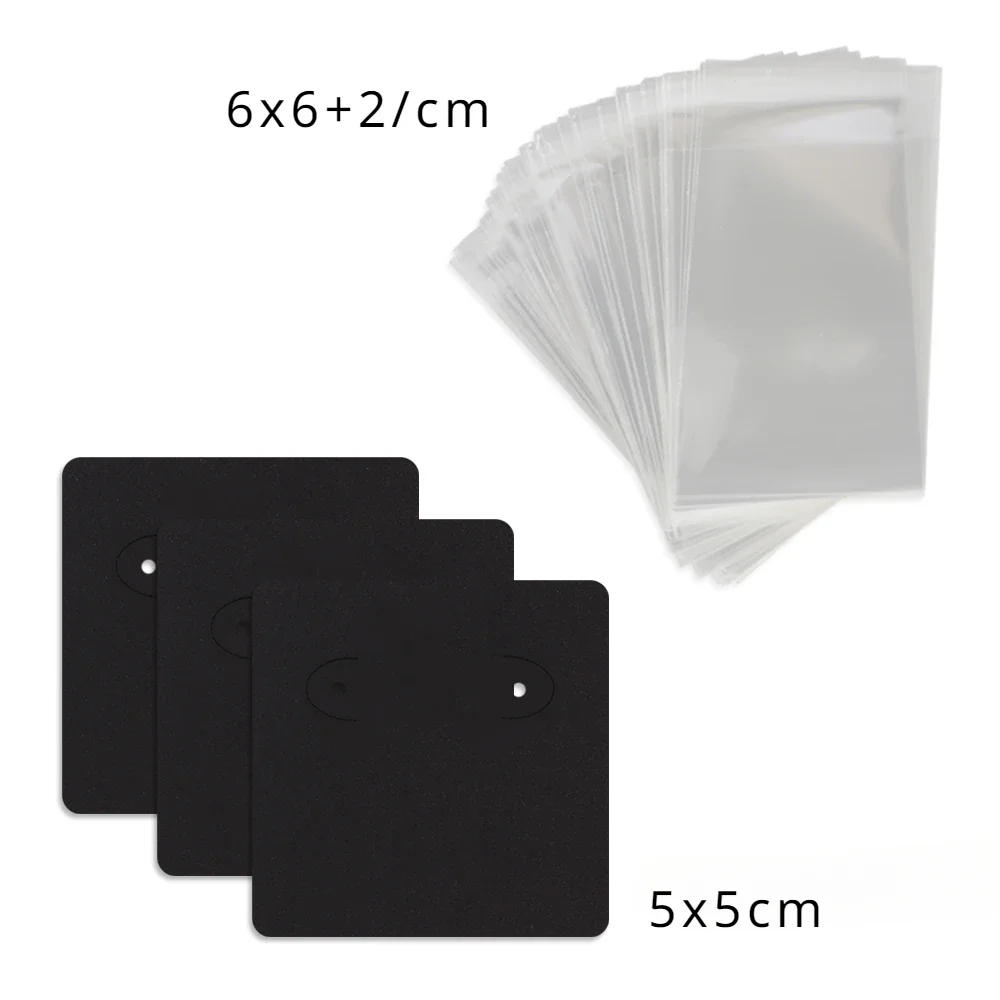 50 Pcs 5x5cm Hot Selling Earring Jewelry Display Paper Card With Or Without Bags Wholesale Packaging Suppliers Customize Service