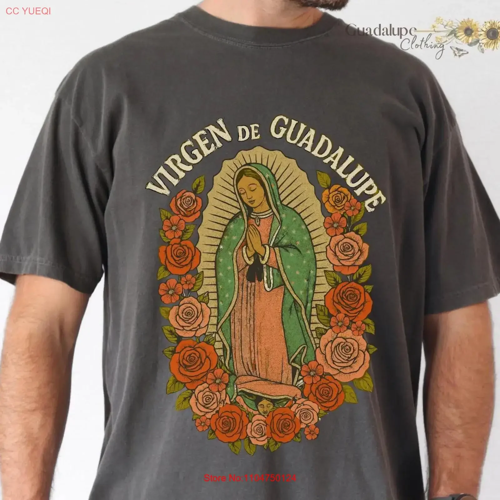 Vintage style Virgin de Guadalupe T Shirt Spiritual Apparel for Faith Cultural Fashion Mexican Dad Eco Friendly Grandpa