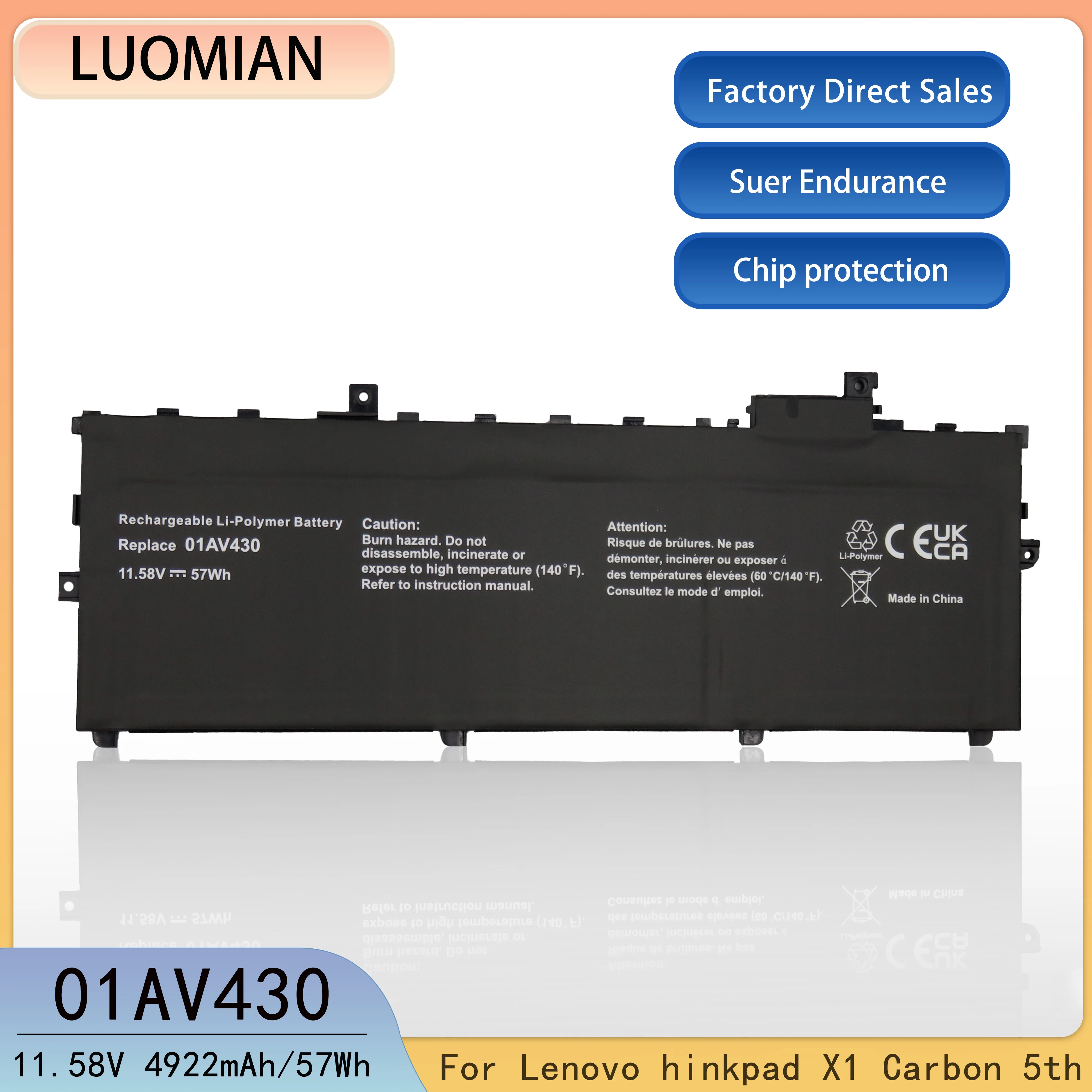 For Lenovo 01AV430 Laptop battery Lenovo ThinkPad X1 Carbon 5th 6th Gen ( X1 Carbon 2017 2018) Series 01AV429 01AV494 01AV431