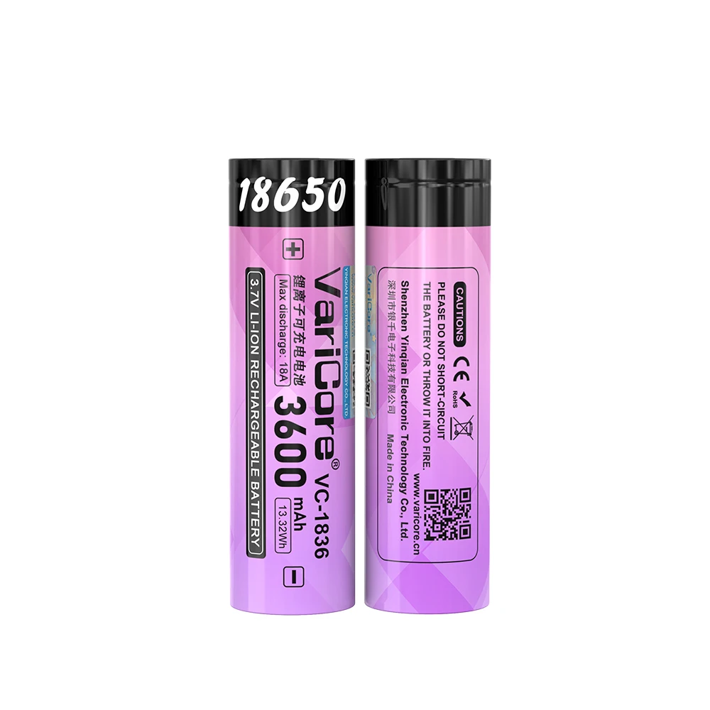 18650 بطارية ليثيوم أيون 3.7 فولت 3600 مللي أمبير جودة الفئة أ يمكن شحنها آمنة ودائمة دورة طويلة العمر VariCore VVV #6