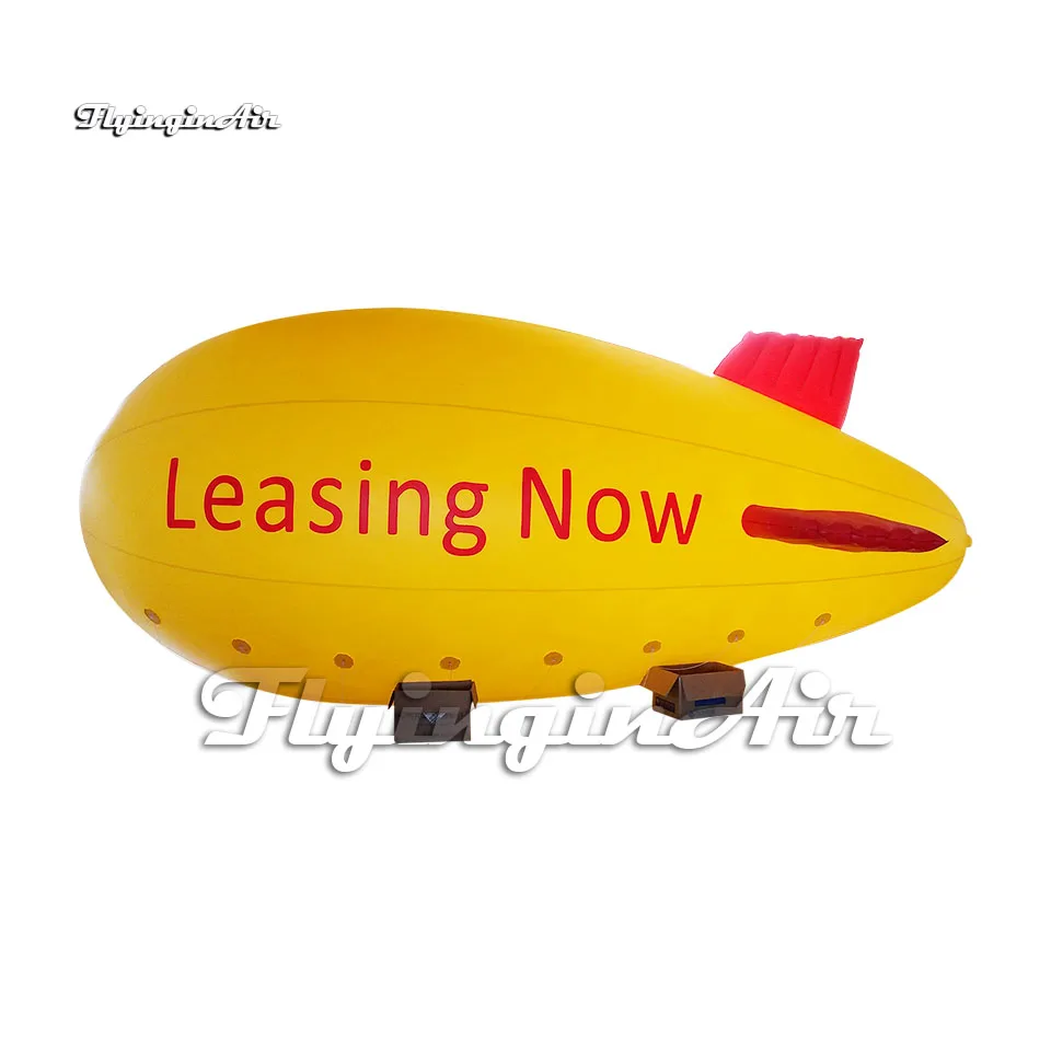 Simulated Flying Inflatable Helium Blimp Yellow Floating Airship Air Ballon PVC Aircraft Balloon For Outdoor Parade Event