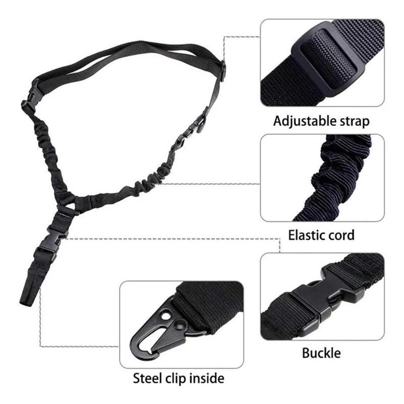 Tactical Gun Sling Military Shooting Regulowany 3-punktowy Bungee Airsoft Rifle Pasek Myśliwski Akcesoria turystyczne — zdjęcie 3