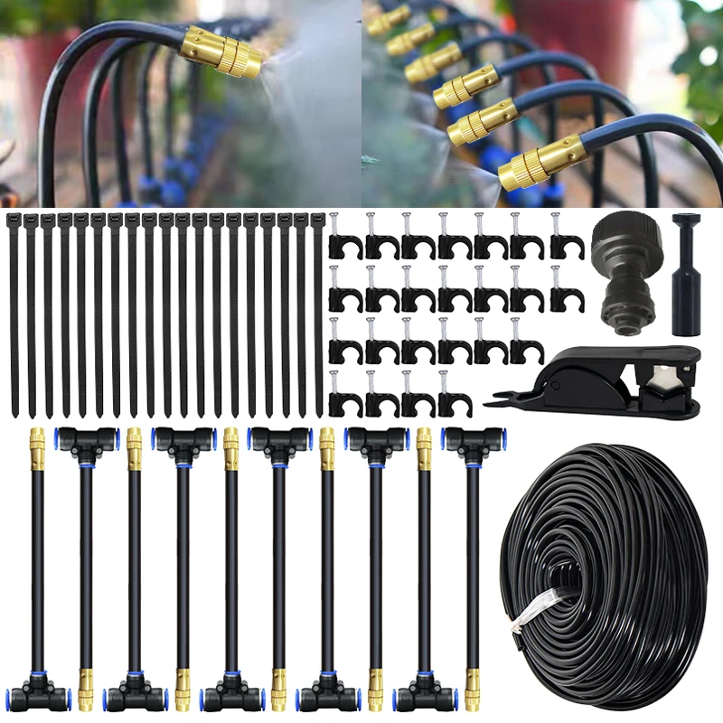 

Outdoor Patio Misting Cooling System Free Bending Water Air Mist Nozzle Spray Garden Flower Plant Irrigation Watering Irrigation