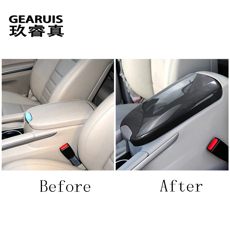 Car Styling Center Console Tidying Armrest Box Panel Cover Stickers Trim For Mercedes Benz M Class ML W164 2005-2011 Accessories