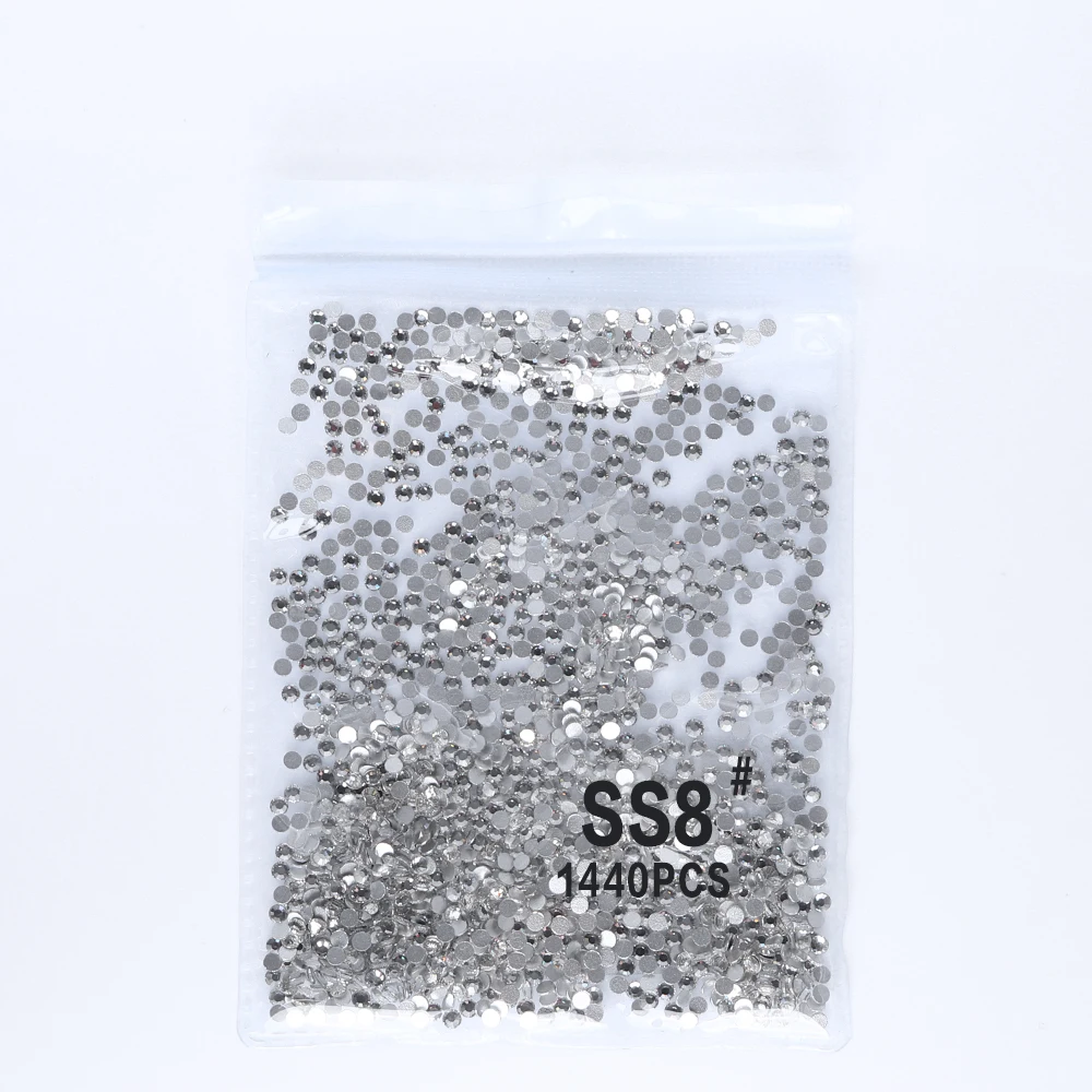 أعلى بريق SS3-SS8 1440 قطعة كريستال AB الذهب ثلاثية الأبعاد غير الإصلاح فلاتباك ستراس الخياطة والنسيج الملابس مسمار الفن حجر الراين الزينة #4