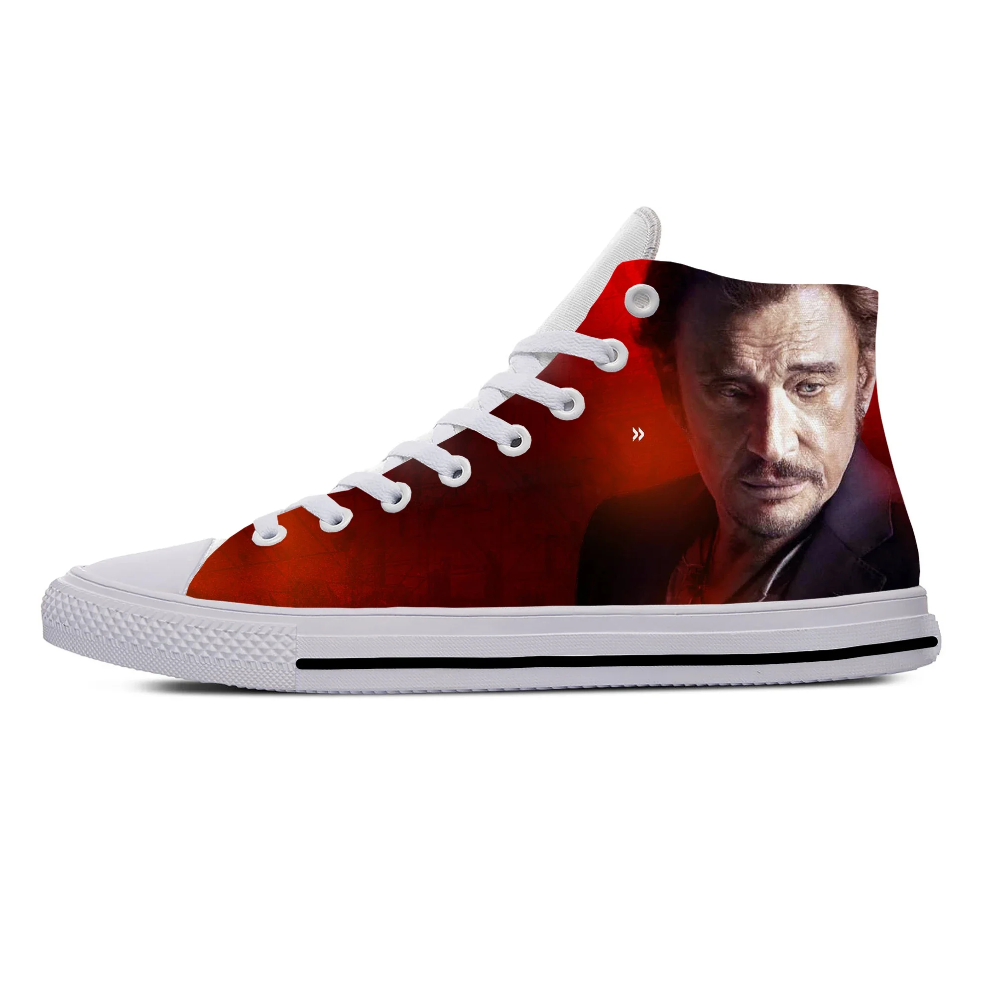 Hot Cool Summer Johnny Hallyday Rock Star Music Fashion Cool Casual Cloth Shoes High Top Men Women Sneakers Classic Board Shoes