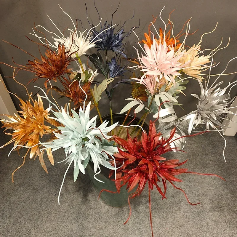 Artificial Epiphyllum Natural Real Dried Flowers Arrangement Gold Fake Flowers DIY Making Decoration Home Accessories Crafts