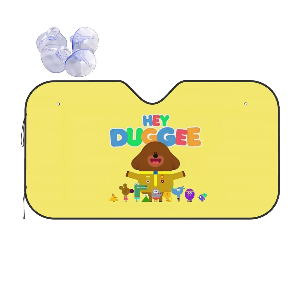 

H-Hey D-Duggees Windshield Sunshade Cute Cartoon Foldable Cover Front Block Window 70x130cm Sunshade Visor Heat Reflector