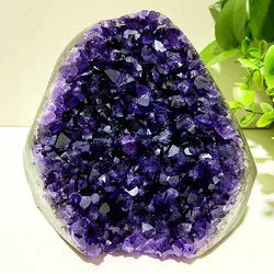 High Quality Uruguay Amethyst Stone Geode Quartz Crystal Cluster Naturelle Magic Energy healing Feng Shui Home Room decoration