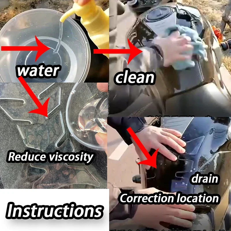 Transparent Resin Clear Motorcycle Tank Pad Sticker Decal  Protector Universal