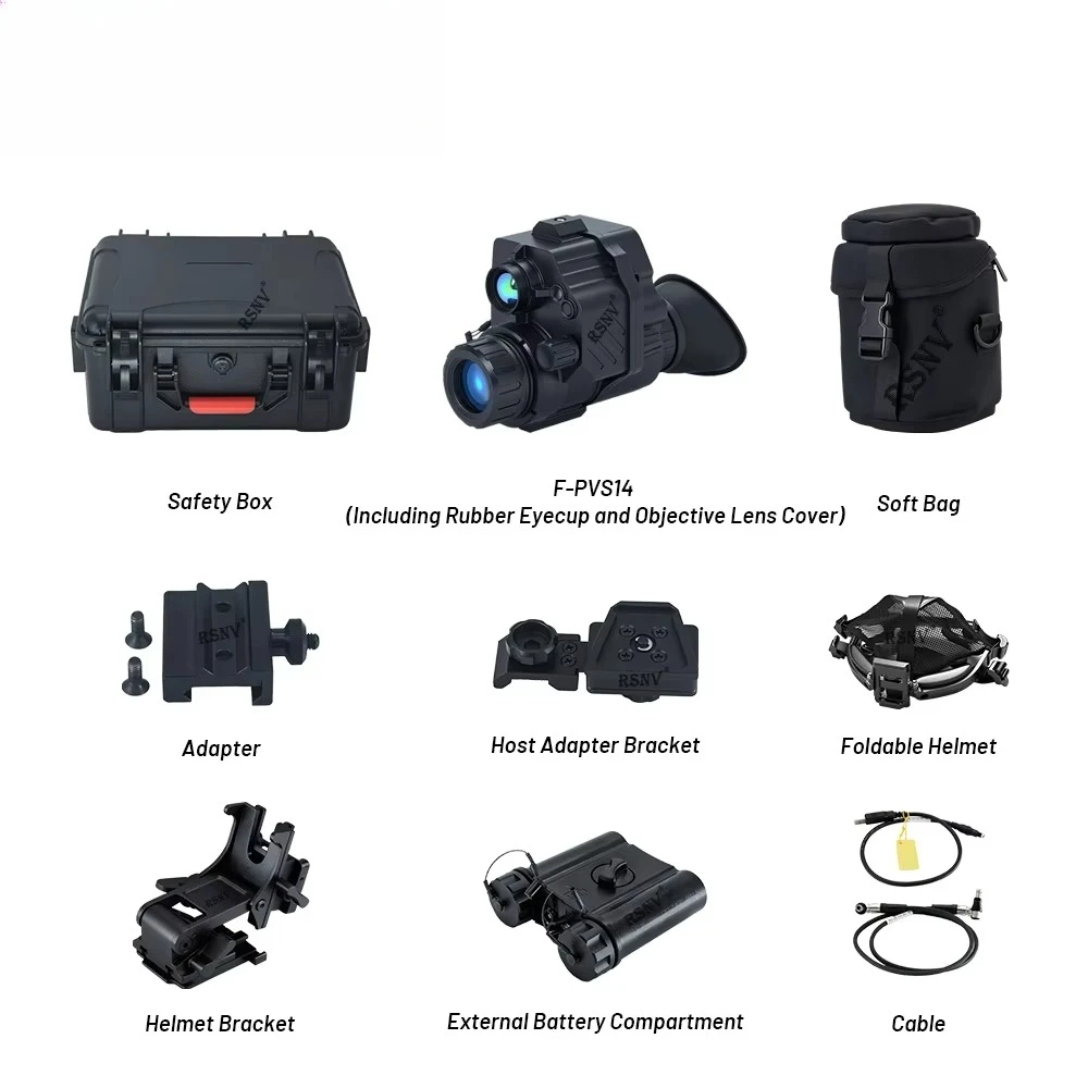 F-PVS14 640*512 Thermal Handel Infrared Thermal Image Fusion System Night Vision Monocular Device Gen2+/Gen3 1400-2300 FOM