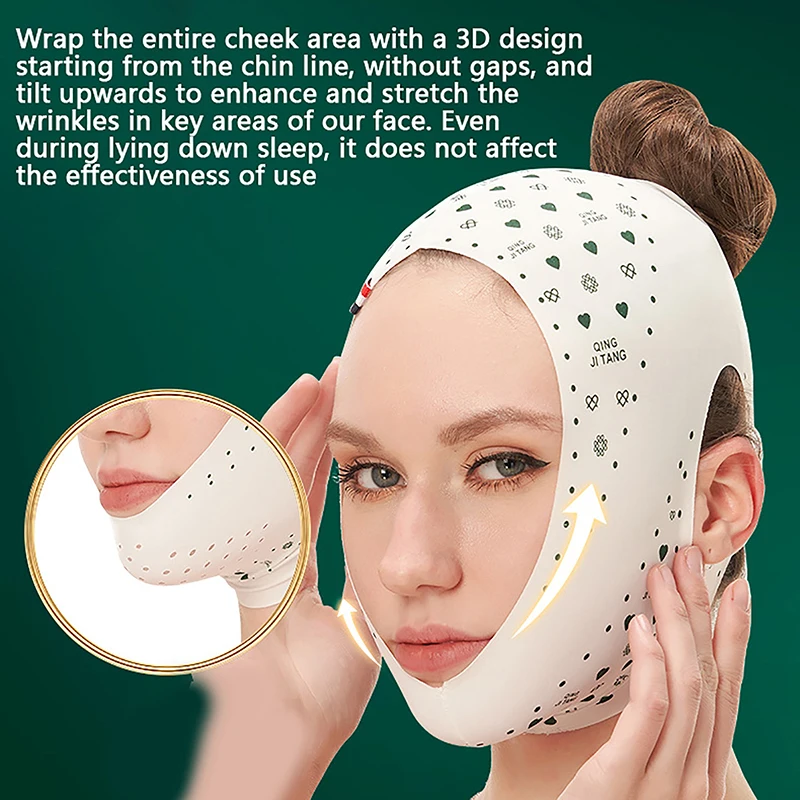 Ceinture amincissante pour le visage en V pour femmes, bandage facial pour les joues, bande de levage optimiste, sangle anti-déformle respirante, masque facial amincissant en forme de V