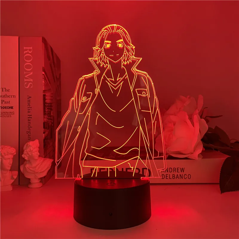 LED 3d Night Light Tokyo Revengers Sano Manjiro Child Bedroom Decor Night Lights Birthday Gift Anime Figure Acrylic Table Lamp