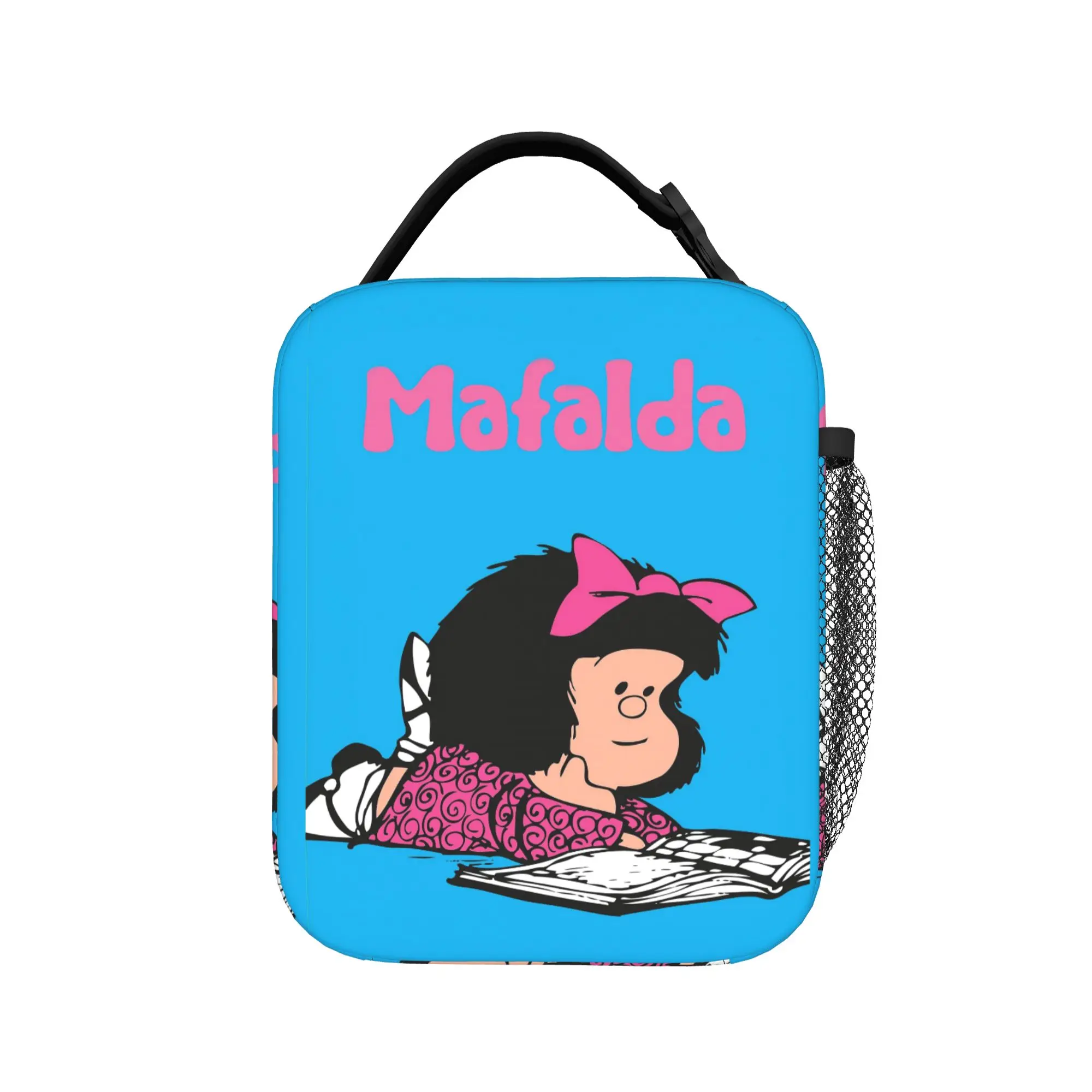 Mafaldas Insulated Lunch Bag Cooler Bag Reusable,Lunch Container Cute Cartoon Large Lunch Box Tote Girl Boy School  Travel