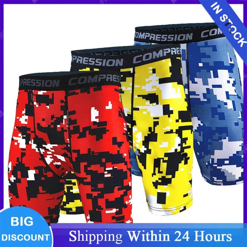 Männer Kompression Shorts Camouflage Sport Fitness Enge Hosen Sommer Stretch Schnell Trocknend Laufen Basketball Sportwear