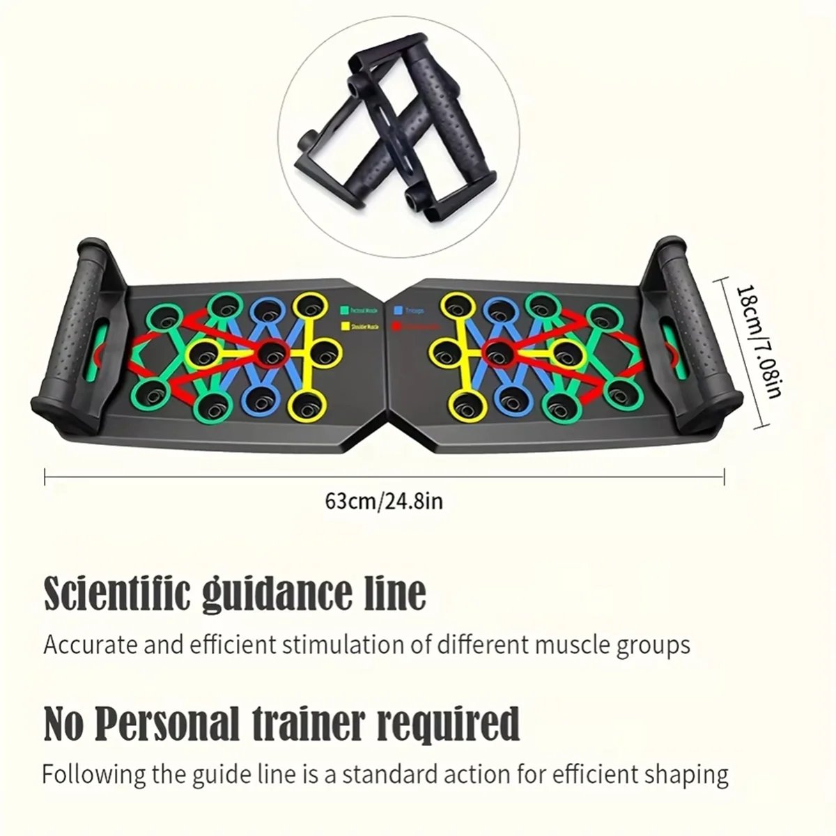 

Lo-ok Portable Folding Push-Up Board, Multi-Functional Anti-Slip Mat with Handle, Home Fitness Exercise for Chest
