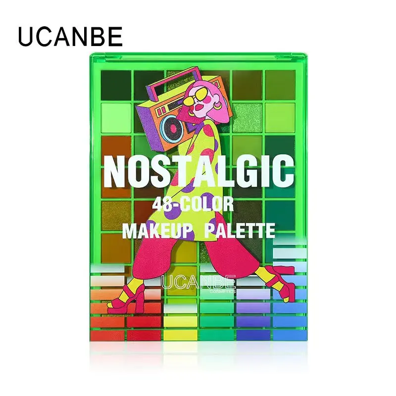 UCANBE 48Color Nostalgic Makeup Palette Highly Pigmented Shimmer Matte Rainbow Eyeshadow Professional Water Resistant Long Last