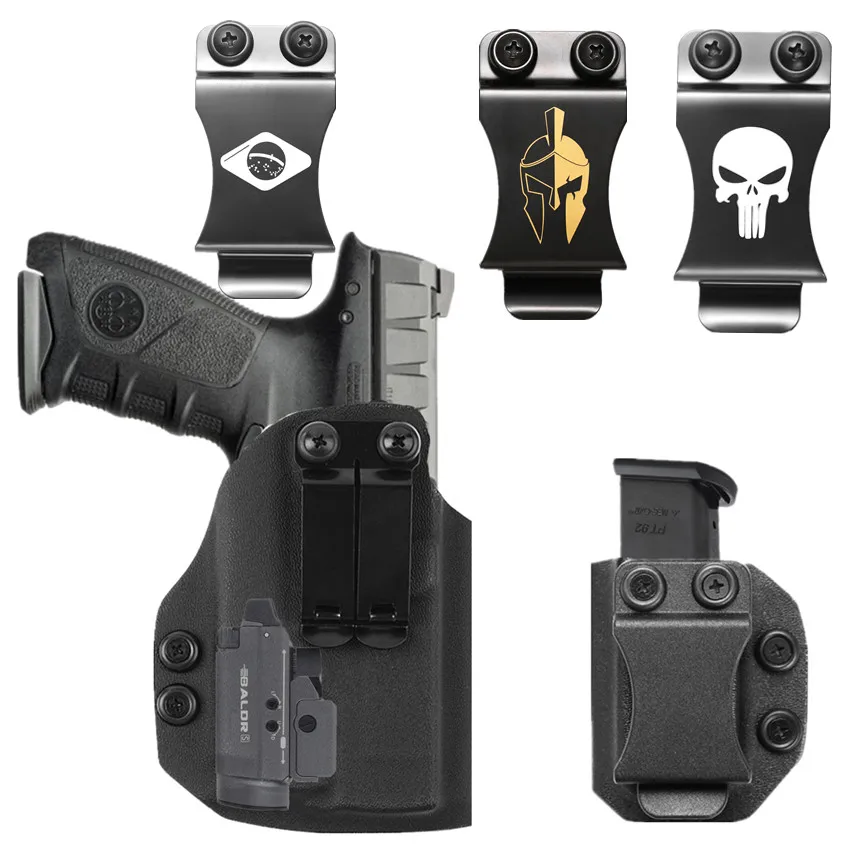 Kydex Internal Holster For Beretta APX Full Size 9mm .40 with Olight Baldr S PL Mini 800 Lumens GM23 Flashlight Tactical Light